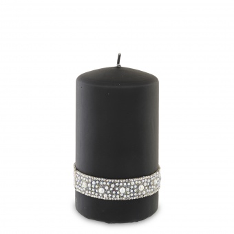 Pl schwarze Perle Kerze Kristallzylinder Medium fi8