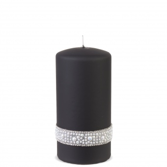 En Black Pearl Candle Kristallzylinder Medium