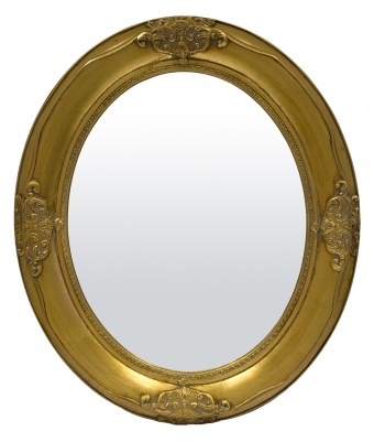Goldener ovaler Spiegel
