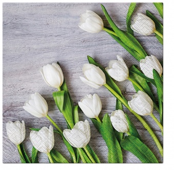 En weiße Tulpenservietten